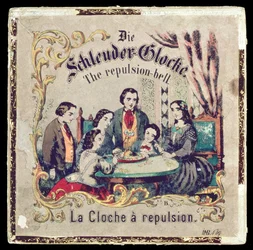 Die Schleuder Glocke - The repulsion bell - La Cloche a repulsion, ca 1860 mixed media